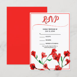 Hochzeit von Roter Flora RSVP Karte