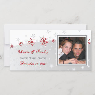 Hochzeit von Roter Silberschneeflocke Save the Dat Save The Date
