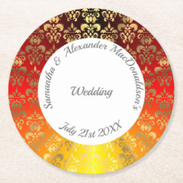 Hochzeit von Rotorange und Goldmakrele Runder Pappuntersetzer