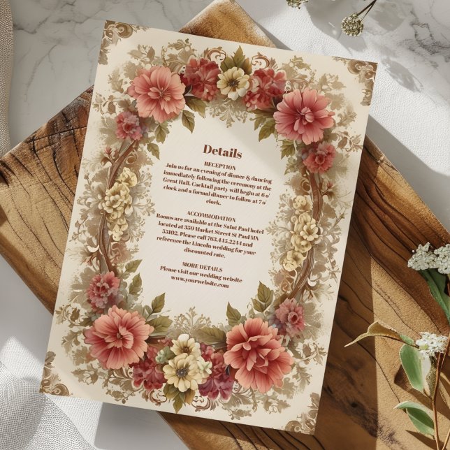 Hochzeit von Royal Viktorianisch Floral Ornaments Begleitkarte (Von Creator hochgeladen)