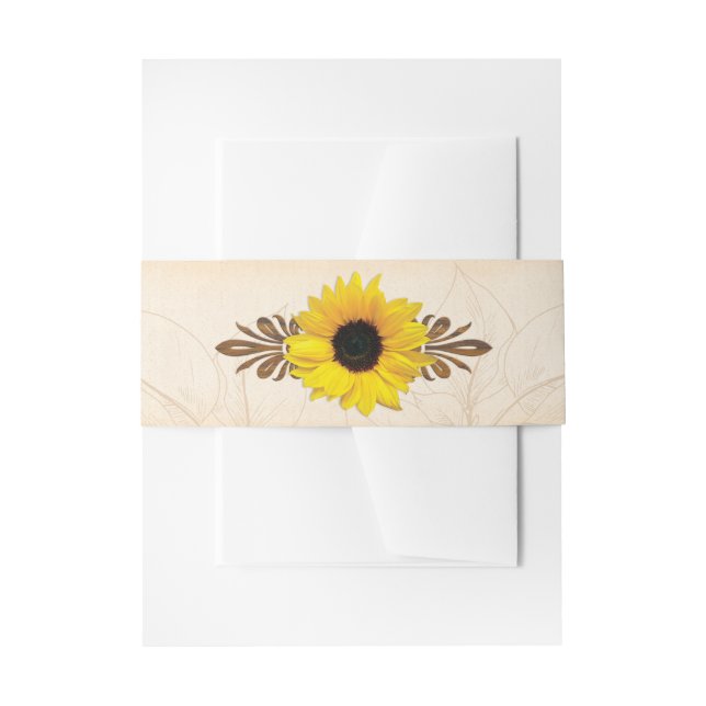 Hochzeit von rustikalen Holzblumen Einladungsbanderole (Vorderseite Beispiel)
