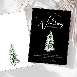 Hochzeit von Schwarz-Weiß-Schnee-Pine Einladung