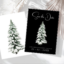 Hochzeit von Schwarz-Weiß-Schnee-Pine Save The Date