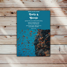 Hochzeit von Seefischen am Ocean Beach unter Wasse Einladung