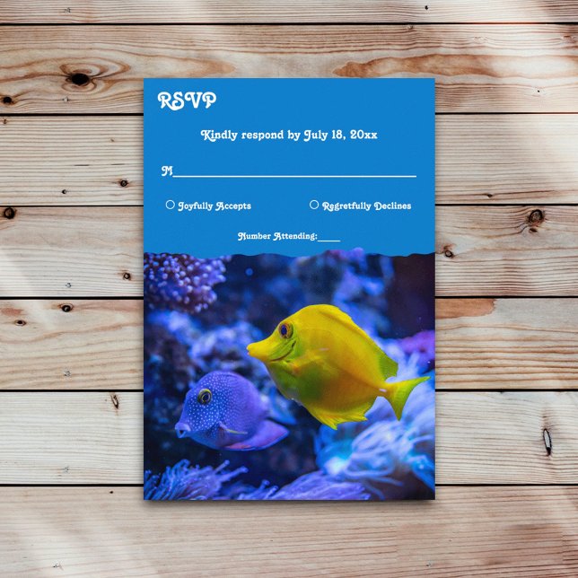 Hochzeit von Seefischen unter blauem Wasser RSVP Karte (Von Creator hochgeladen)