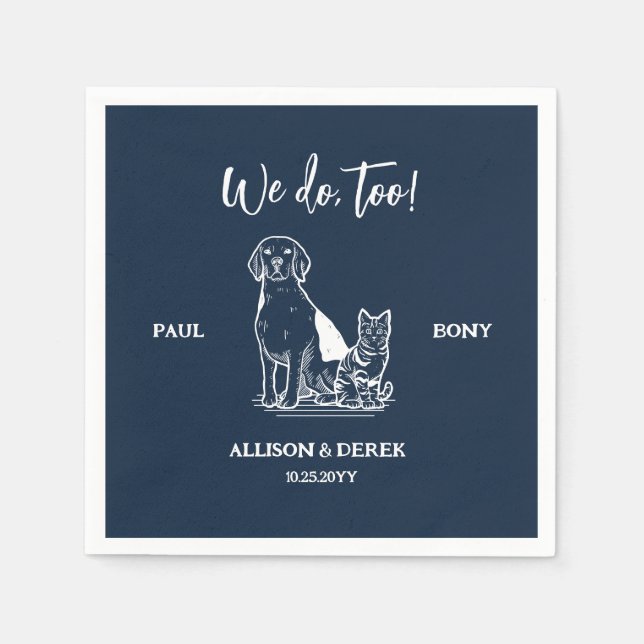 Hochzeit von Seekatzen und Minimalistischen Wildhu Serviette (Vorderseite)