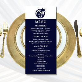 Hochzeit von Seeküsten und weißen Palmen Menükarte