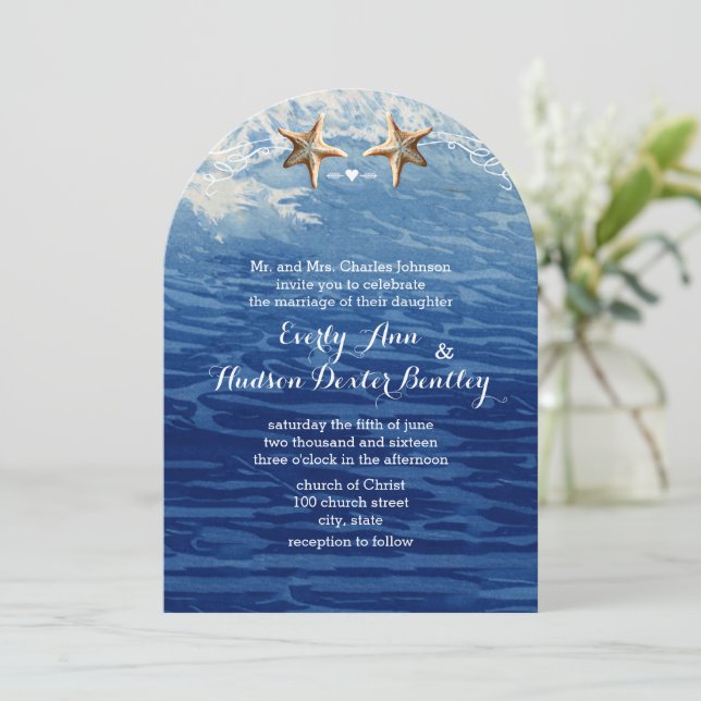 Hochzeit von Seesteuern der Marine Einladung (Stehend Vorderseite)