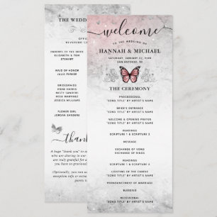 Hochzeit von Silber und Rosa Butterfly Programm