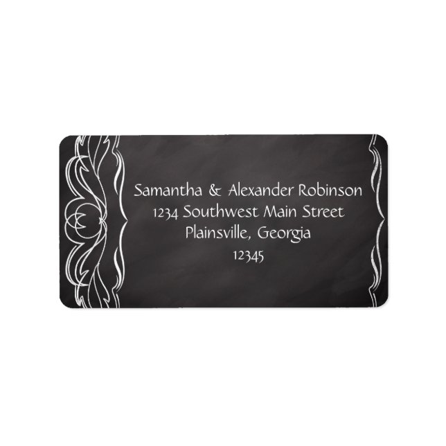 Hochzeit von Slate Chalkboard Adressaufkleber (Vorne)