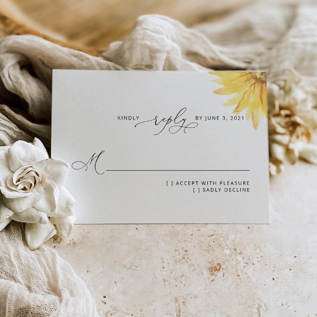 Hochzeit von Sonnenblumen RSVP-Karte RSVP Karte (Von Creator hochgeladen)
