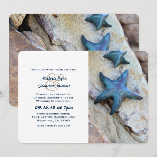 Hochzeit von Starfish am Strand von Rocks Einladung