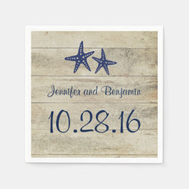 Hochzeit von Starfish Rustic Driftwood Beach Serviette