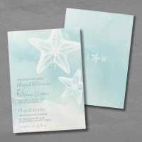 Hochzeit von Starfish Watercolor Summer Beach