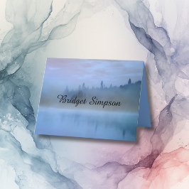 Hochzeit von staubblauer Waldlandschaft Dankeskarte