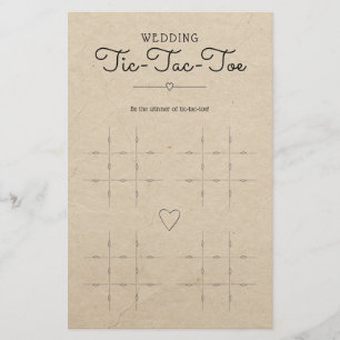 Hochzeit von Tic-Tac-Toe mit Herz-Tisch-Spiel