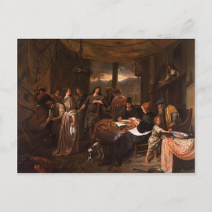 Hochzeit von Tobias und Sarah von Jan Steen Postkarte