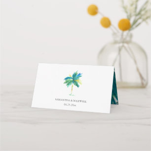 Hochzeit von tropischen Palmen Platzkarte