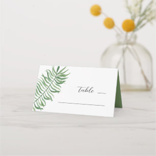Hochzeit von tropischen Wasserfarben. botanisch Platzkarte