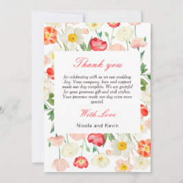 Hochzeit von Tulips und Daffodils Dankeskarte