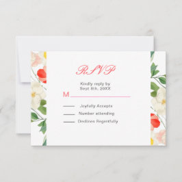 Hochzeit von Tulips und Daffodils RSVP Karte