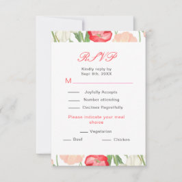 Hochzeit von Tulips und Daffodils RSVP Karte