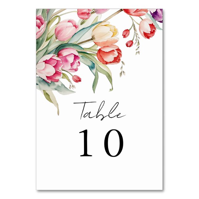 Hochzeit von Tulpen Tischnummer (Vorderseite)