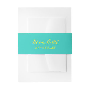 Hochzeit von Türkis und Lemon "Be Our Guests" Einladungsbanderole