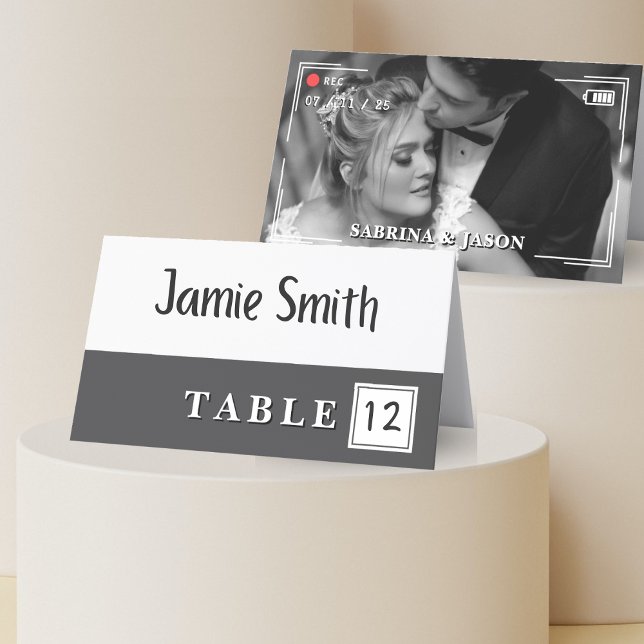 Hochzeit von Videokamera-Fotos Platzkarte (Video Camera Photo Wedding Place Card
)