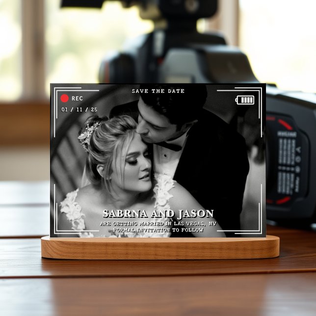 Hochzeit von Videokamera-Fotos Save The Date (Video Camera Photo Wedding Save The Date
)