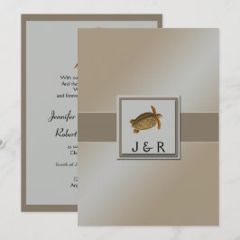 Hochzeit von Vintagen Meerestieren Einladung