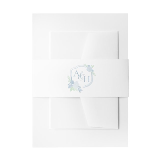 Hochzeit von Wappen floralen Monogrammen Einladungsbanderole (Vorderseite Beispiel)