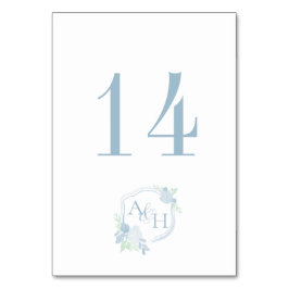 Hochzeit von Wappen floralen Monogrammen Tischnummer