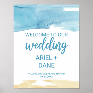 Hochzeit von Wasser und Meer Willkommen Poster