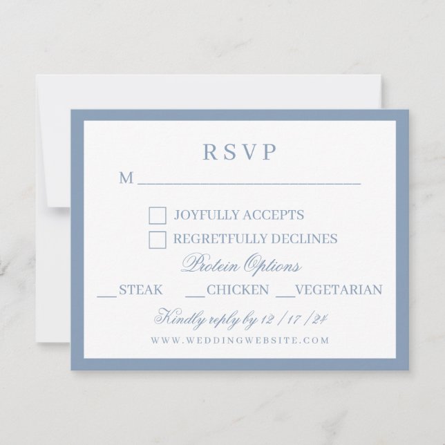 Hochzeit von Wasserfarbe Blau und Weiß Hydrangea RSVP Karte (Vorderseite)
