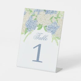 Hochzeit von Wasserfarbe Blau und Weiß Hydrangea Sockelschild