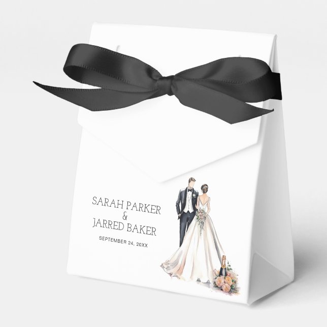Hochzeit von Wasserfarbe Geschenkschachtel (Vorderseite)