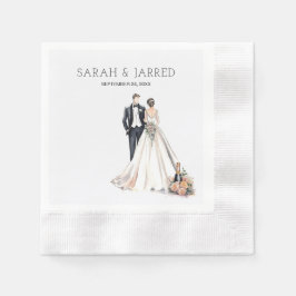 Hochzeit von Wasserfarbe Serviette
