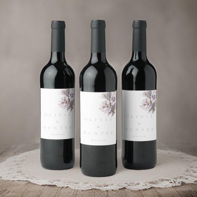 Hochzeit von Wasserfarben-Blume Weinetikett (Von Creator hochgeladen)