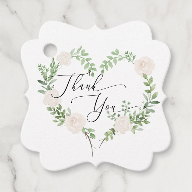 Hochzeit von Wasserfarben Geschenkanhänger (Vorderseite)