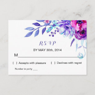 Hochzeit von Wasserfarben   R S V P Antwortkarte RSVP Karte