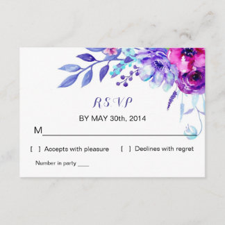 Hochzeit von Wasserfarben | R S V P Antwortkarte RSVP Karte
