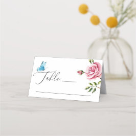 Hochzeit von Wasserfarben | Romantische Gartenanla Platzkarte