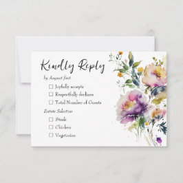 Hochzeit von Wasserfarben RSVP Karte
