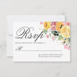 Hochzeit von Wasserfarben RSVP Karte