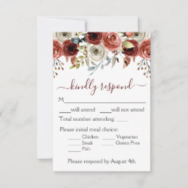 Hochzeit von Wasserfarben RSVP Karte