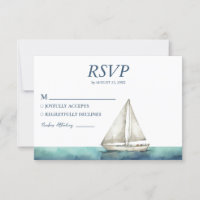 Hochzeit von Wasserfarben-Segel-Yacht