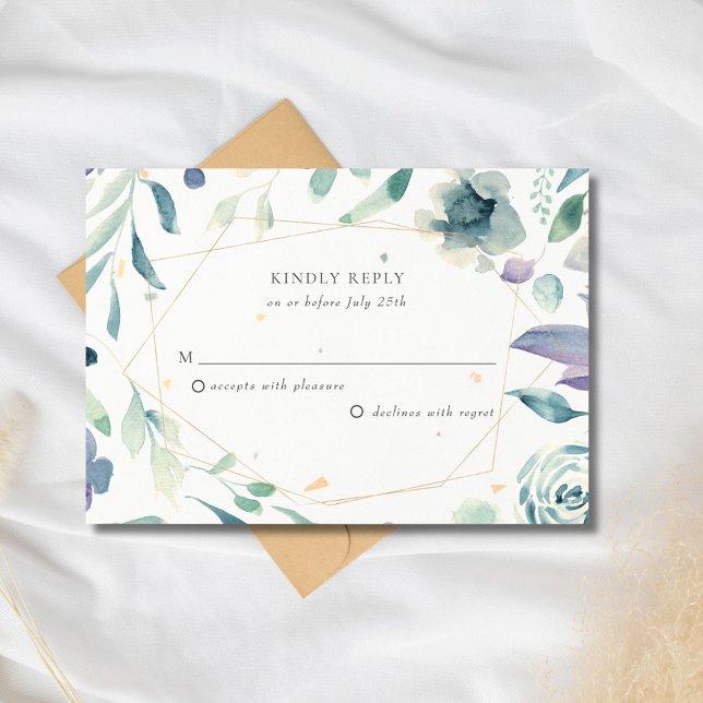 Hochzeit von Wasserfarben-Speckletone RSVP Karte (Watercolor Floral Speckletone Wedding RSVP)