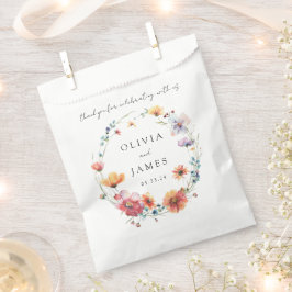 Hochzeit von Wasserfarben-Wildblume Geschenktütchen