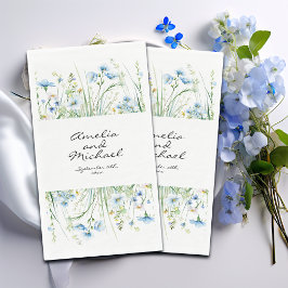 Hochzeit von Watercolor Blue Wildblumen Serviette